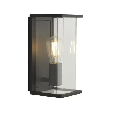Searchlight Bakerloo 1 žarnica E27 Zunanja stenska/verandna svetilka v ohišju Temno siva, prozorno steklo IP44