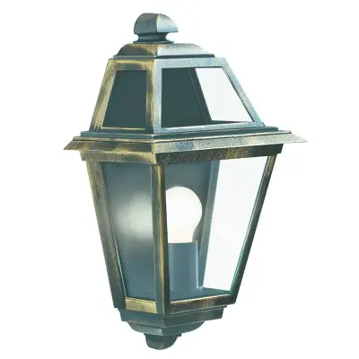 Searchlight New Orleans Zunanja vrtna stenska svetilka z 1 lučjo, črna, zlata IP44, E27