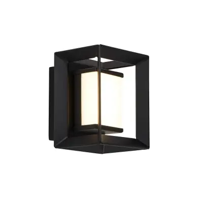 Searchlight Chaplin Pravokotna LED stenska svetilka, mat črna - 100 mm