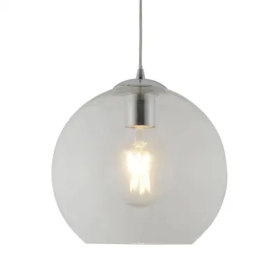 Searchlight Balls 1 viseča svetilka s svetlobno kupolo, kromirana, prozorno steklo, E27