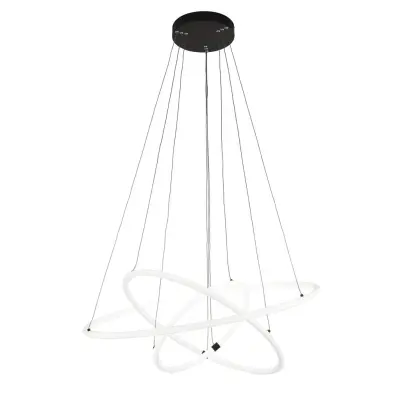 Searchlight Revolve 3-lučni LED obesek za prstan, mat črn 3000K