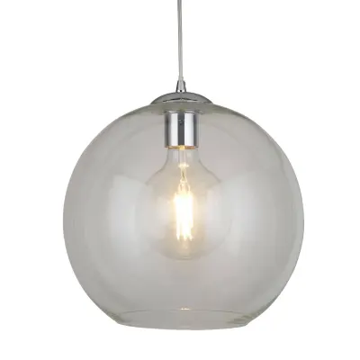 Searchlight Balls 1 viseča svetilka s svetlobno kupolo, kromirana, prozorno steklo, E27
