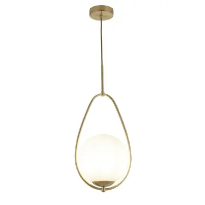 Searchlight Avalon 1 obesek za svetilko, zlato, opalno, steklo, E27