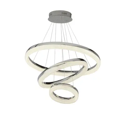 Searchlight Circle LED stropna svetilka s 3 obroči, krom, zdrobljen led 4000K