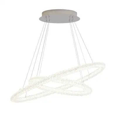 Searchlight Circle Vgrajena LED stropna svetilka z 2 lučema, kromirana s steklenimi kristali