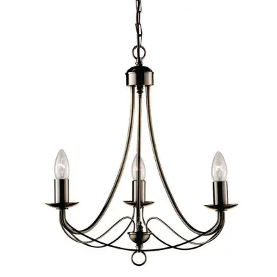 Searchlight Maypole Stropna svetilka s 3 lučmi in več kraki, antična medenina, E14