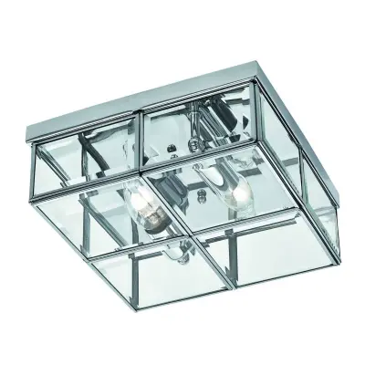 Searchlight Flush Stropna svetilka z 2 lučema, kromirana, E14