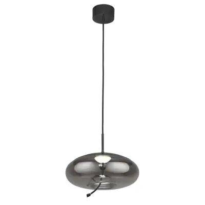 Searchlight Lisbon Viseča svetilka z 1 LED kupolo, črna in dimljena, 2700K