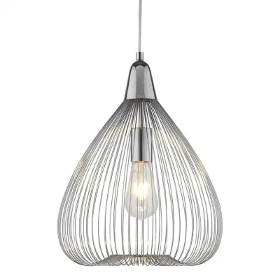 Searchlight Pumpkin 1 viseča svetilka z žico, kromirana, E27