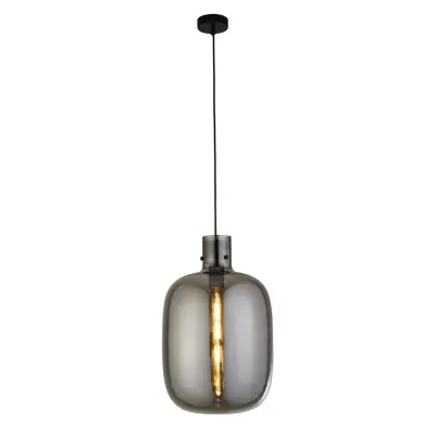 Searchlight Barrel 1 viseča svetilka, črna, dimljeno steklo