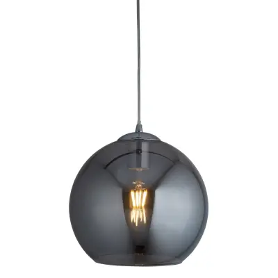 Searchlight Balls 1 viseča svetilka s svetlobno kupolo, kromirana, dimljeno steklo, E27