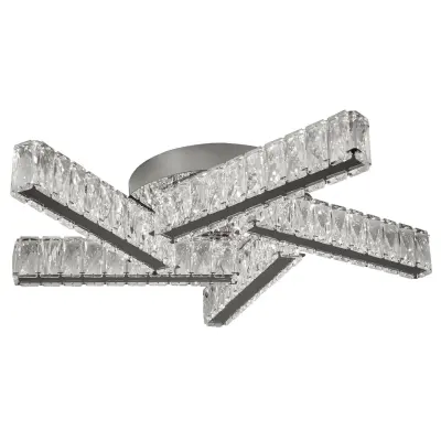 Searchlight Clover LED stropna svetilka s 5 lučmi, kromirana, kristalna