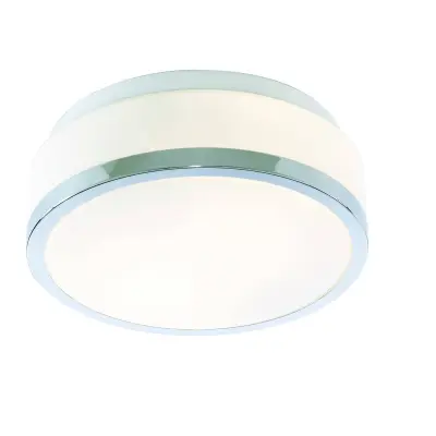 Searchlight Discs Stropna svetilka za kopalnico z 2 lučema, kromirana, IP44, E27