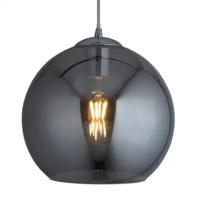 Searchlight Balls 1 viseča svetilka s svetlobno kupolo, kromirana, dimljeno steklo, E27
