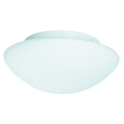 Searchlight Bathroom Flush Stropna svetilka za kopalnico s 3 lučmi, okrogla, bela, z opalnim steklom, IP44, E27