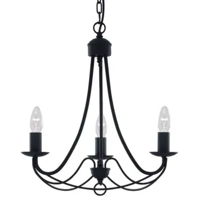 Searchlight Maypole Stropna svetilka s 3 lučmi in več kraki, črna, E14