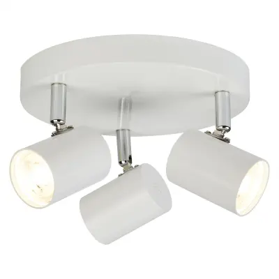 Searchlight Rollo Integrirana LED žarometna svetilka s 3 lučmi, bela