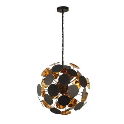 Searchlight Discus 4 svetlo črne, zlate stropne obeske