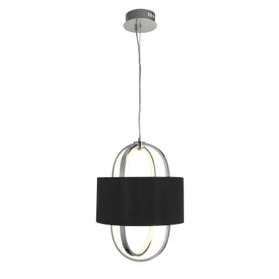 Searchlight Madrid LED obesek, črn senčnik 3000K