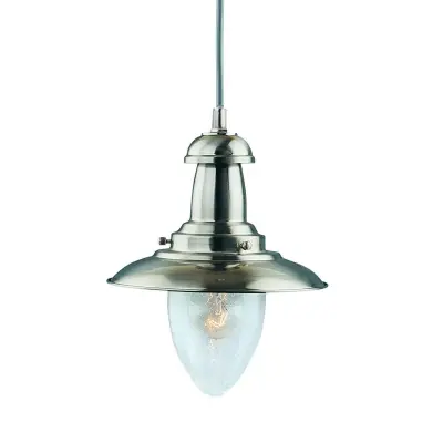 Searchlight Fisherman 1 viseča svetilka s svetlobno kupolo, satenasto srebrna, matirano steklo, E27