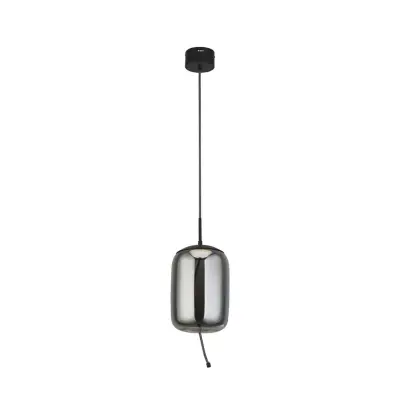 Searchlight Lisbon 1 LED viseča svetilka, črna in dimljena stekla 2700K