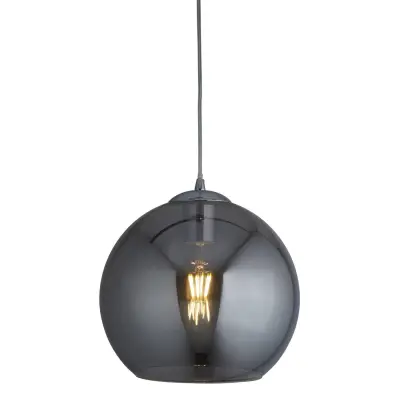 Searchlight Balls 1 viseča svetilka z dimljenim steklenim senčnikom, krom, E27