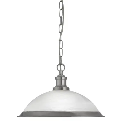 Searchlight Bistro 1 viseča svetilka s kupolo, satenasto srebrna, kislo steklo, E27