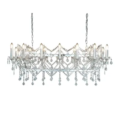 Searchlight Florence Kristalni lestenec s 14 lučmi, kromiran, E14