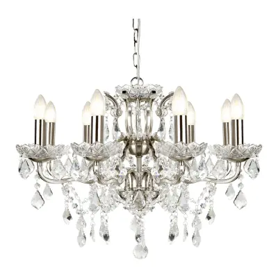 Searchlight Paris Lestenec z 8 lučmi, satenasto srebrn zaključek, E14