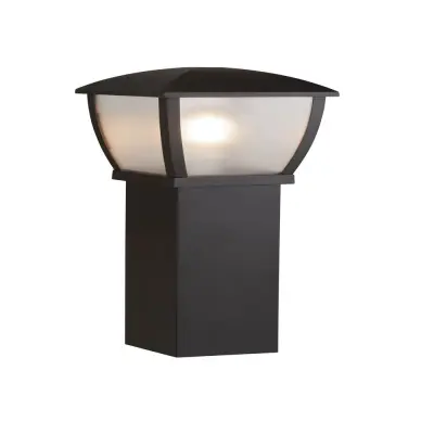 Searchlight Seattle Zunanji steber (višina 730 mm) - črn s prozornimi matiranimi ploščami
