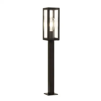 Searchlight Box Zunanja visoka stebrička, 1 luč, črna, s prozornim steklom, IP44, E27