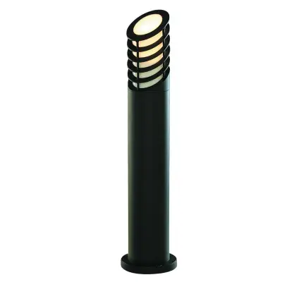 Searchlight Outdoor Posts Zunanja stebrička, 1 luč, črna z belim difuzorjem, IP44, E27