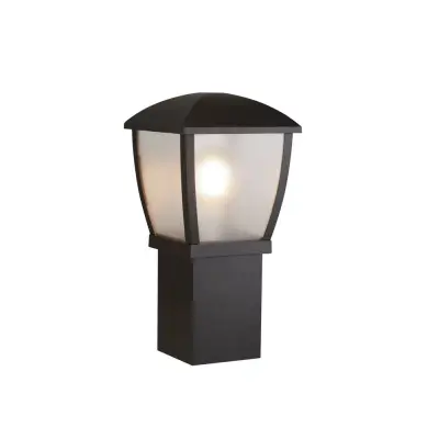 Searchlight Seattle Zunanji steber (višina 450 mm) - črn s prozornimi matiranimi ploščami
