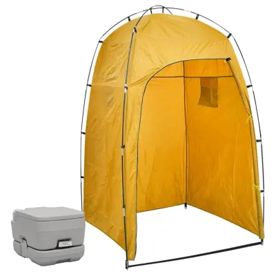 The Living Store Prenosno stranišče za kampiranje s šotorom 10+10 L - Kamping Stranišče S Šotorom