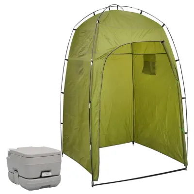 The Living Store Prenosno stranišče za kampiranje s šotorom 10+10 L - Kamping Stranišče S Šotorom