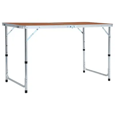 The Living Store Zložljiva miza za kampiranje iz aluminija 120x60 cm - Zložljiva Miza Za Kampiranje