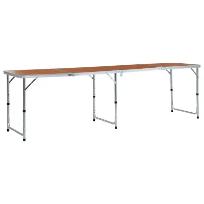 The Living Store Zložljiva miza za kampiranje iz aluminija 240x60 cm - Zložljiva Miza Za Kampiranje