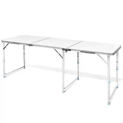 Zložljiva aluminijasta miza za kamp. z nastavljivo višino 180 x 60 cm - Vrtna Miza