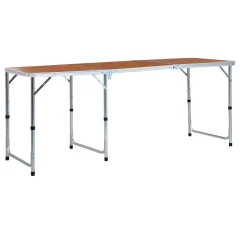 The Living Store Zložljiva miza za kampiranje iz aluminija 180x60 cm - Zložljiva Miza Za Kampiranje