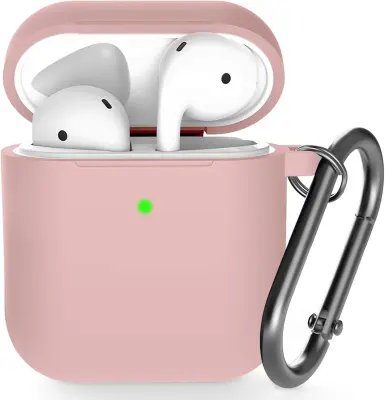 Silikonska torbica AirPods z obeskom za ključe, 360°C zaščitna prevleka, odporna na udarce