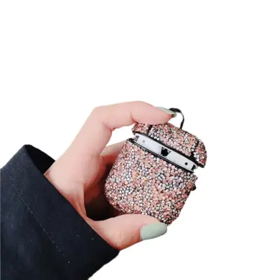 Ovitek Bling Diamond za slušalke AirPods, ovitek z okrasnimi kamni, odporen proti udarcem, z obeskom za ključe