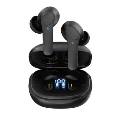 Brezžične slušalke Bluetooth 5.0 z mikrofonom, vodoodporna torbica za polnjenje, v ušesu