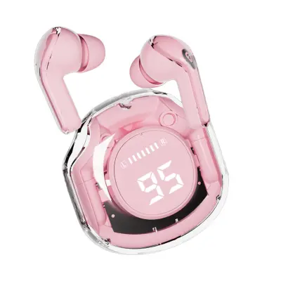 Bluetooth 5.3 Crystal Earbuds, Mini LED Power Display, In-Ear slušalke