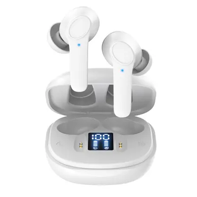 Brezžične slušalke Bluetooth 5.0 z mikrofonom, vodoodporna torbica za polnjenje, v ušesu