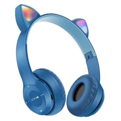 Otroške Bluetooth slušalke z mačjim ušesom, zložljive brezžične slušalke z LED mikrofonom