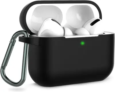 Silikonski ovitek za slušalke AirPods Pro z obeskom za ključe, mornarsko modra, odporna na udarce