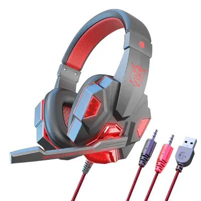 Stereo igralne slušalke PS4/PC 7.1, mikrofon za upravljanje šumov, LED lučka