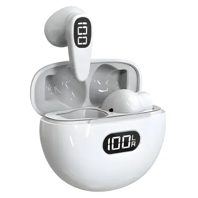 Slušalke Bluetooth 5.3, pol-in-ear, LED zaslon, dvojni mikrofon, stereo bas