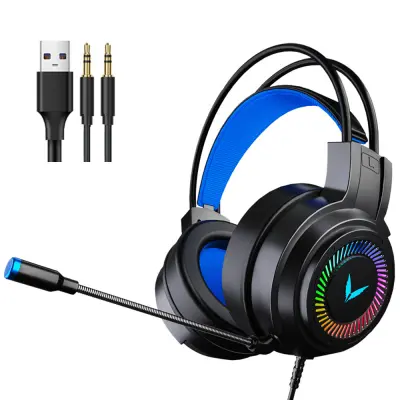 Slušalke za igranje prostorskega zvoka z mikrofonom, na uho za PC/PS4/Xbox