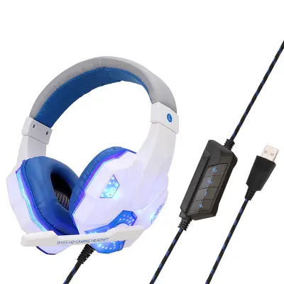 Stereo igralne slušalke PS4/PC 7.1, mikrofon za upravljanje šumov, LED lučka